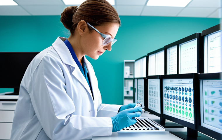 **

"A medical professional in a fully clothed, modest lab coat, examining a DNA model in a bright, clean laboratory, surrounded by research equipment. The scene highlights advancements in cancer treatment, appropriate attire, safe for work, perfect anatomy, natural proportions, professional scientific illustration, high quality."

**