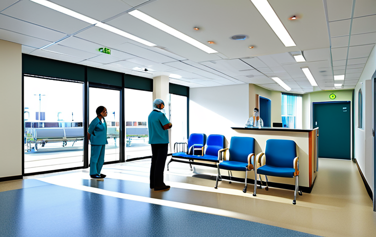 Modern Hospital Interior**

"A bright and clean modern hospital waiting area, professional setting, with patients and medical staff fully clothed in appropriate attire, safe for work, correct proportions, well-formed hands, natural pose, daytime, high resolution, professional photography"

**