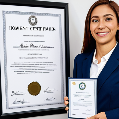 Home 8 **
"A professional employee, fully clothed in modest business attire, receiving an experience certificate from their HR department in a modern office setting, appropriate content, safe for work, perfect anatomy, natural proportions, professional photography, high quality. The certificate is clearly visible and includes the employee's name, job title, and dates of employment."
**