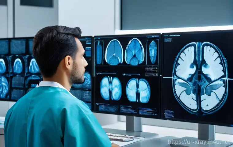 방사선사 초보자가 주의할 점 - **A highly professional and compassionate female radiologist, wearing a clean, modern lead apron, th...