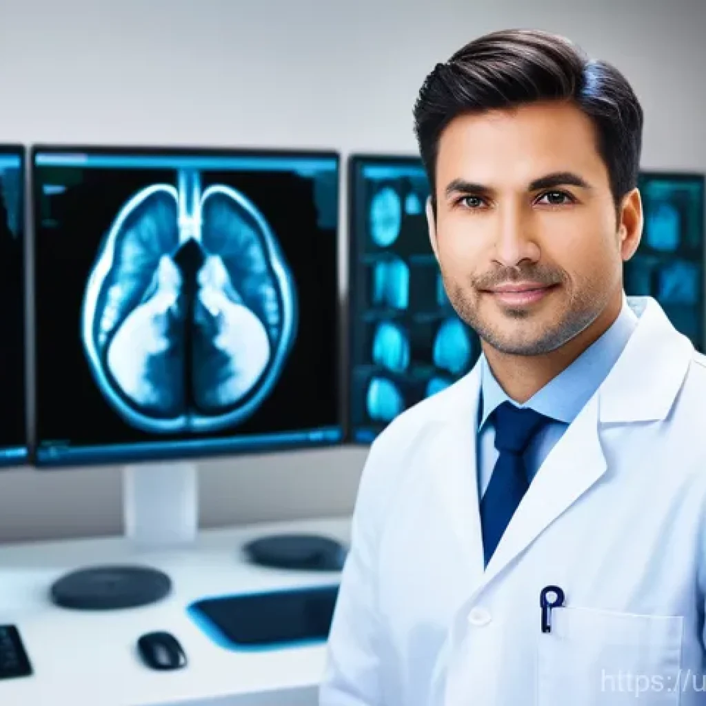방사선사 근무 지역별 차이 - **Urban Radiologist at a State-of-the-Art Hospital:**
"A highly skilled male radiologist, in his...