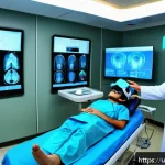 Home 20 방사선사 실기 연습 도구 추천 - A detailed and realistic scene of a radiology training room in a modern hospital in Pakistan, featur...