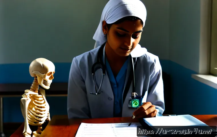 방사선사 자격증 대비 실전 문제 - Photorealistic radiologic technology exam preparation scene in a modern Pakistani teaching hospital,...