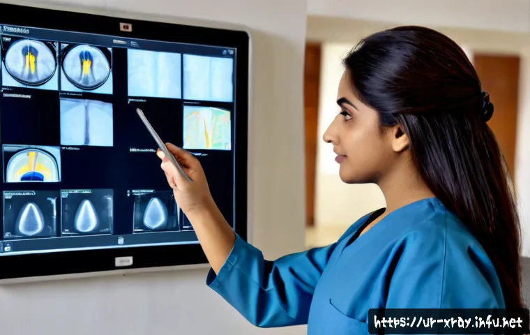 Home 17 방사선사 커리어 패스 설계 - Photorealistic Pakistani radiologic technologist career planning scene, young professional in modest...